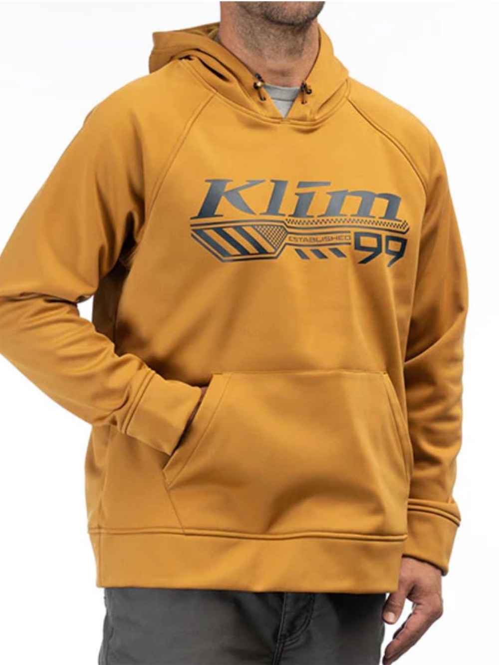 Klim Men's Mustard Logo Pullover Hoodie - Comfortable Everyday Wear